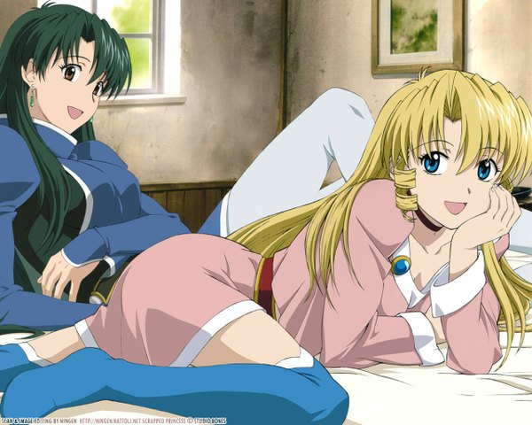 Anime picture 1280x1024 with scrapped princess studio bones pacifica casull raquel casull thighhighs