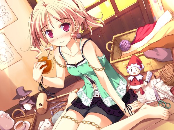 Anime picture 1600x1200 with shukufuku no campanella agnes boulange blonde hair purple eyes game cg girl