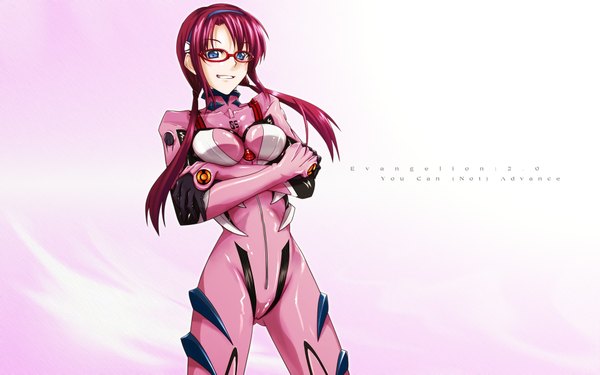 Anime picture 1920x1200 with neon genesis evangelion gainax makinami mari illustrious highres wide image pilot suit