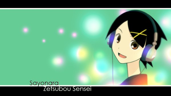 Anime picture 1366x768 with sayonara zetsubou sensei shaft (studio) fuura kafuka wide image