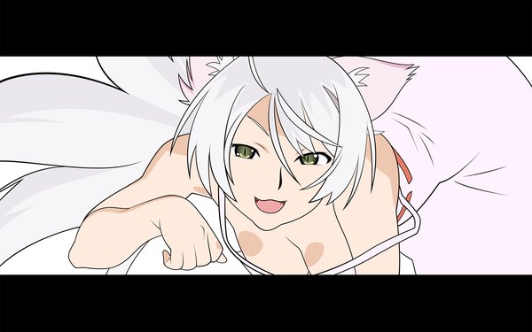 Anime picture 1920x1200 with bakemonogatari shaft (studio) monogatari (series) hanekawa tsubasa black hanekawa highres wide image animal ears cat girl vector girl