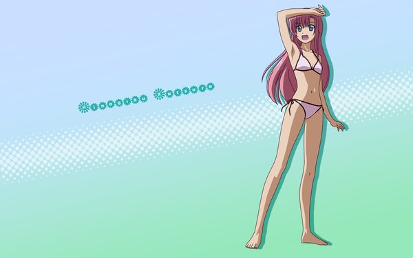 Anime picture 1680x1050 with hayate no gotoku! katsura hinagiku wide image swimsuit bikini white bikini