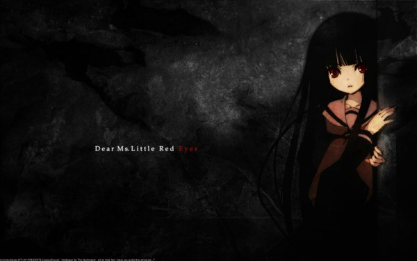 Anime picture 1440x900 with hell girl studio deen enma ai wide image black background dark background