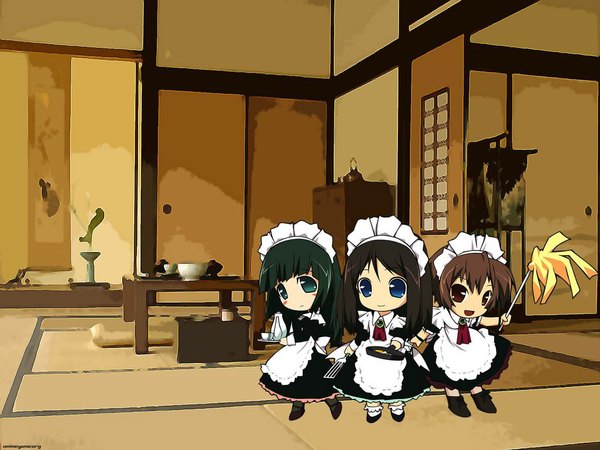 Anime picture 1152x864 with murakami suigun maid chibi tagme
