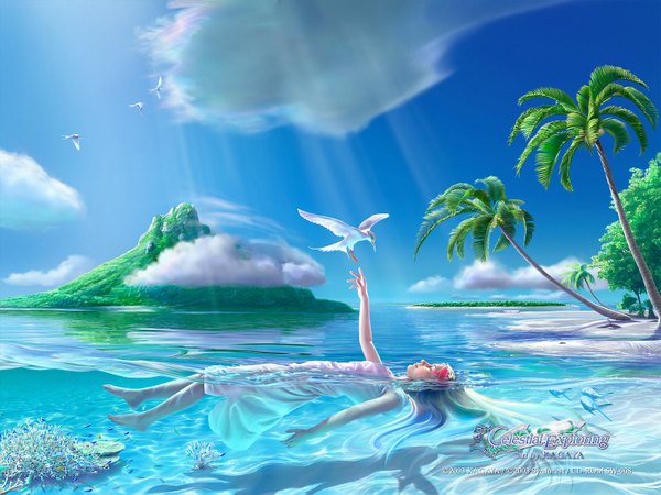 Anime picture 1600x1200 with kagaya realistic water tagme celestial exploring