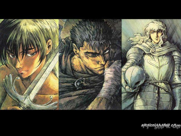 Anime picture 1024x768 with berserk griffith casca boy tagme