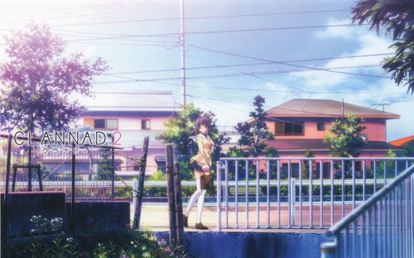 Anime picture 1920x1200 with clannad key (studio) fujibayashi ryou highres wide image city