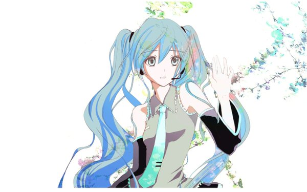 Anime picture 1280x800 with vocaloid hatsune miku wide image girl