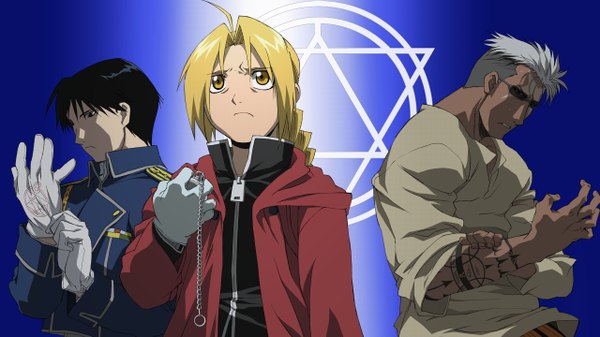 Anime picture 2560x1440 with fullmetal alchemist studio bones highres wide image