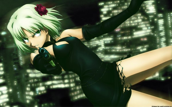Anime picture 1920x1200 with canaan type-moon canaan (character) highres wide image gun