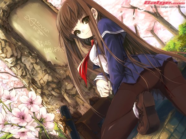 Anime picture 1280x960 with galge.com light erotic girl uniform school uniform pantyhose hitmaru