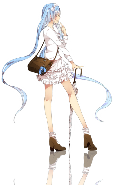 Anime picture 2300x3500 with vocaloid hatsune miku naruto maki long hair tall image highres twintails blue hair eyes closed transparent background closed umbrella girl dress shoes boots umbrella bag