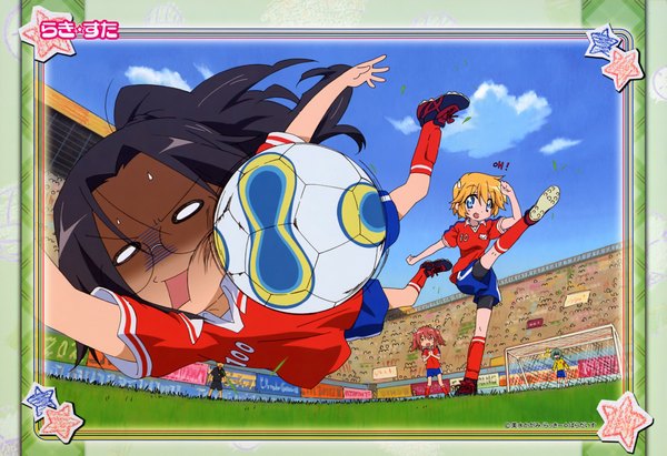Anime picture 4685x3213 with lucky star kyoto animation patricia martin highres playing sports football girl