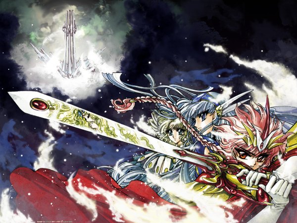 Anime picture 1280x960 with magic knight rayearth clamp ryuuzaki umi shidou hikaru hououji fuu