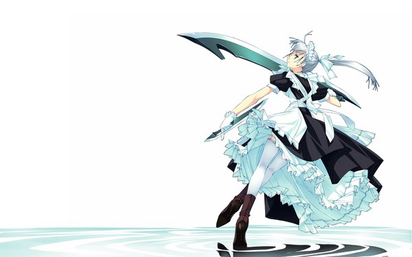 Anime picture 1920x1200 with murakami suigun highres wide image white background maid sword