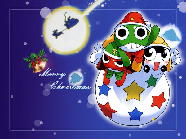 Anime picture 1024x768 with keroro gunsou sergeant keroro christmas tagme