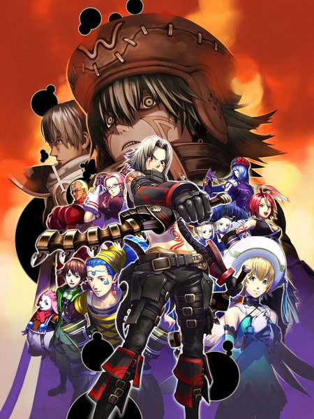 Anime picture 1200x1600 with .hack// .hack//g.u. namco (studio) haseo atoli ovan yowkow (.hack//) endrance sakubo tri-edge pi gaspard kuhn silabus yata long hair tall image looking at viewer fringe short hair