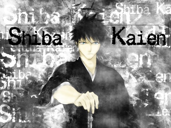 Anime picture 1280x960 with bleach studio pierrot shiba kaien single short hair blue eyes black hair inscription boy