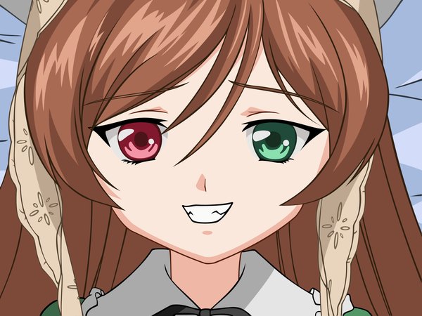 Anime picture 1600x1200 with rozen maiden suiseiseki heterochromia close-up vector