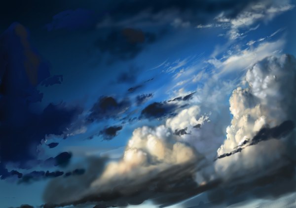 Anime picture 4400x3100 with rome (pixiv) highres absurdres sky cloud (clouds) landscape