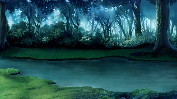 Anime picture 1024x576 with jesus 13th wide image game cg no people landscape river nature plant (plants) tree (trees) forest