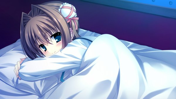 Anime picture 1024x576 with da capo asakura yume single short hair blue eyes brown hair wide image game cg girl