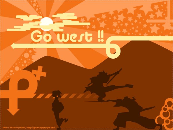 Anime picture 1600x1200 with samurai champloo orange background tagme