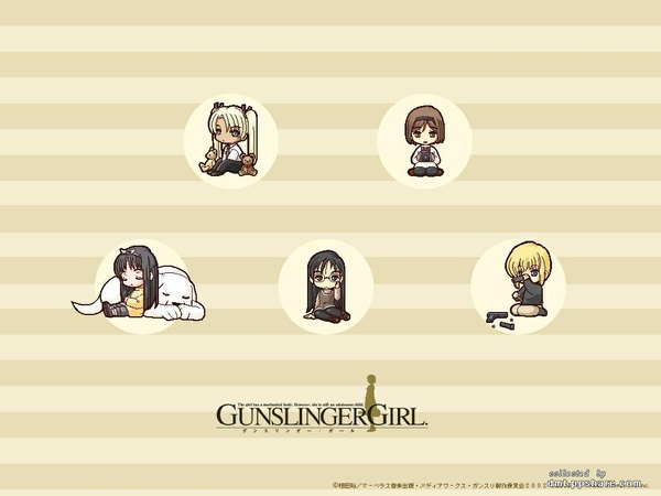 Anime picture 1024x768 with gunslinger girl madhouse triela henrietta (gunslinger girl) rico claes angelica