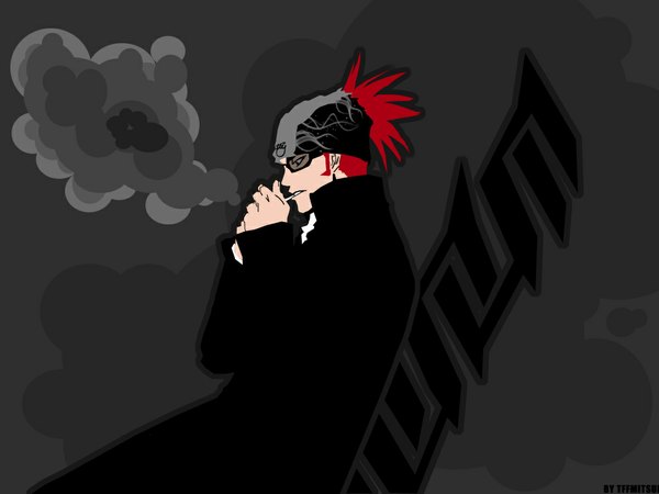 Anime picture 1024x768 with bleach studio pierrot abarai renji kubo tite black background smoking glasses