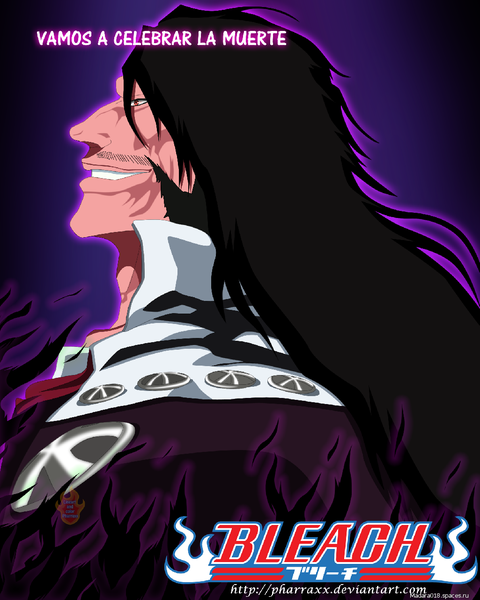 Anime picture 1025x1280 with bleach studio pierrot juha bach pharraxx single long hair tall image black hair smile profile inscription teeth orange eyes coloring glowing glow boy mustache