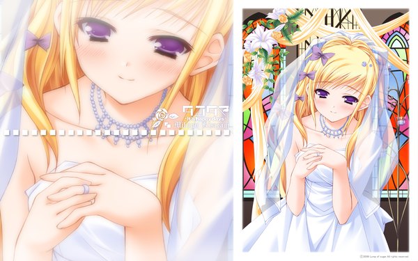 Anime picture 1920x1200 with tayutama lump of sugar kisaragi mifuyu moekibara fumitake highres wide image dress wedding dress
