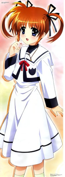 Anime picture 1865x5000 with mahou shoujo lyrical nanoha takamachi nanoha tall image highres stick poster girl