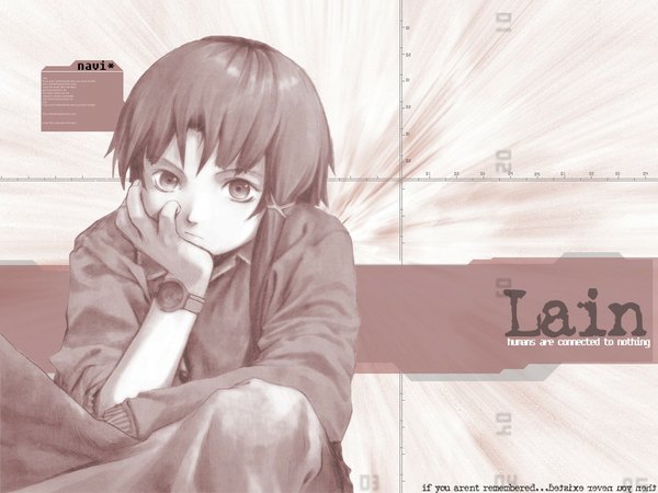 Anime picture 1024x768 with serial experiments lain iwakura lain tagme