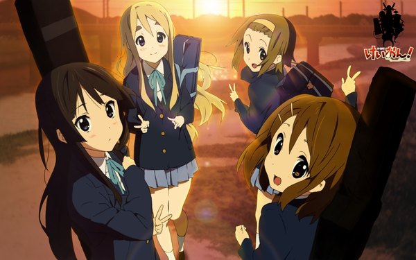 Anime picture 1920x1200 with k-on! kyoto animation akiyama mio hirasawa yui kotobuki tsumugi tainaka ritsu highres wide image