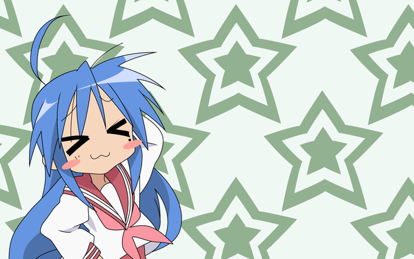 Anime picture 1920x1200 with lucky star kyoto animation izumi konata highres wide image girl serafuku star (symbol)