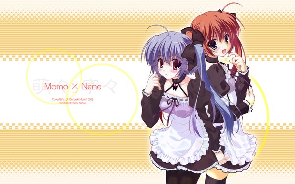 Anime picture 1920x1200 with nanao naru highres wide image twintails maid ribbon (ribbons)