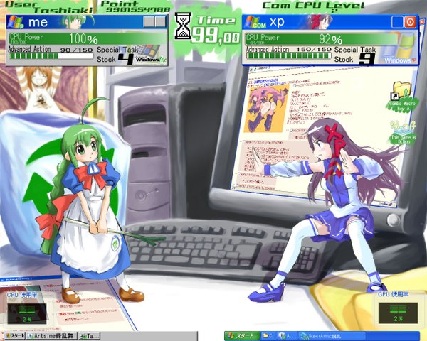 Anime picture 1280x1024 with os-tan windows (operating system) xp-tan (saseko) me-tan (emui-san) computer