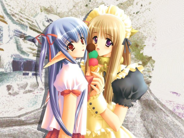 Anime picture 1024x768 with carnelian food sweets ice cream tagme
