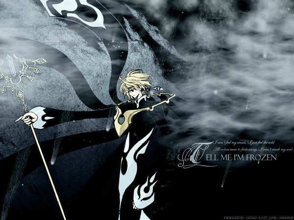 Anime picture 1152x864 with tsubasa reservoir chronicle clamp fay d flourite loztsoul single short hair blonde hair signed profile dated third-party edit boy staff