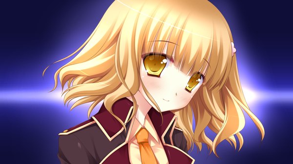 Anime picture 1920x1080 with hyper highspeed genius hazuki suina single highres short hair blonde hair wide image yellow eyes game cg girl