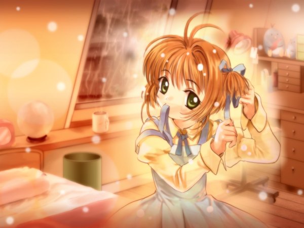 Anime picture 1600x1200 with card captor sakura clamp kinomoto sakura mutsuki (moonknives) ribbon (ribbons)
