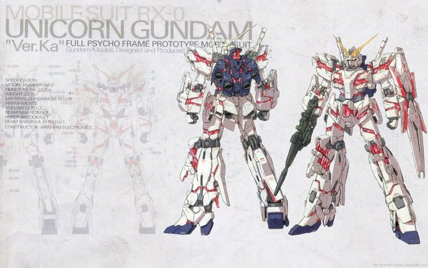 Anime picture 1680x1050 with mobile suit gundam gundam unicorn sunrise (studio) wide image white background