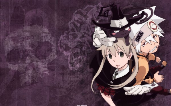 Anime picture 1920x1200 with soul eater studio bones maka albarn soul eater evans blair highres wide image spiked hair tagme