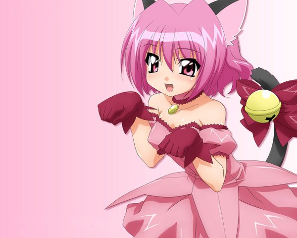 Anime picture 1280x1024 with tokyo mew mew studio pierrot momomiya ichigo mew ichigo wave ride pink hair pink eyes cat girl girl