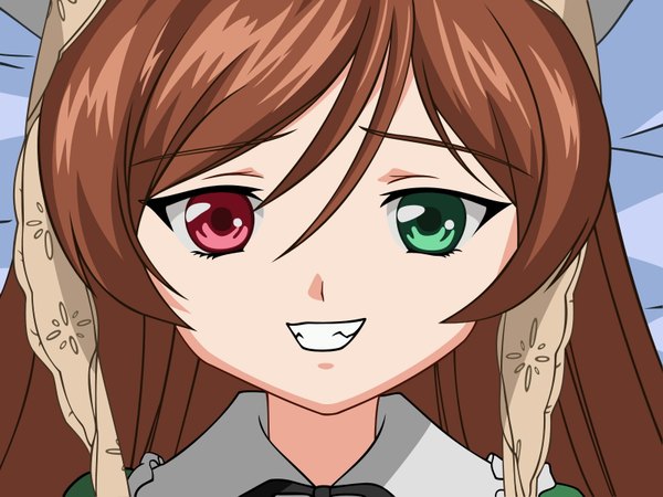 Anime picture 1600x1200 with rozen maiden suiseiseki heterochromia tagme jade stern