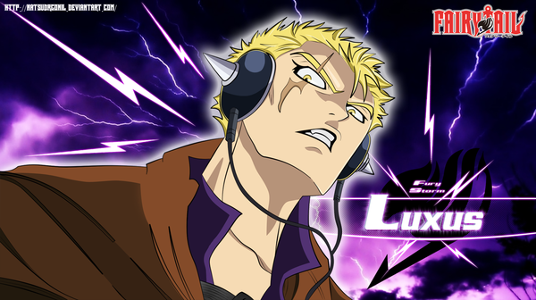 Anime picture 1280x717 with fairy tail laxus dreyar natsudrgonil short hair blonde hair wide image yellow eyes inscription coloring scar lightning boy choker headphones wire (wires)