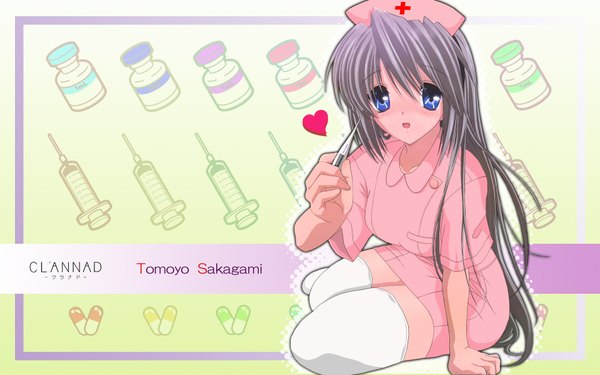 Anime picture 1920x1200 with clannad key (studio) sakagami tomoyo highres wide image nurse