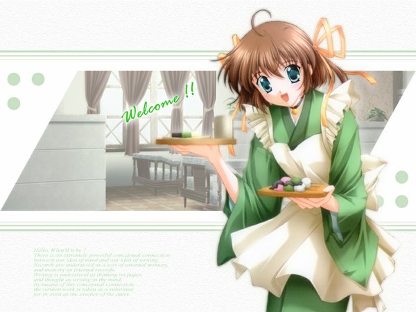 Anime picture 1024x768 with da capo asakura nemu bell collar waitress wa maid ribbon (ribbons) choker bell
