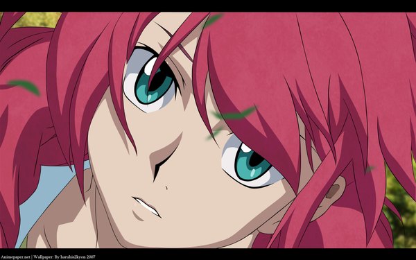 Anime picture 1920x1200 with mobile suit gundam mobile suit gundam 00 sunrise (studio) feldt grace haruhis2kyon single long hair looking at viewer highres wide image signed pink hair red hair aqua eyes letterboxed close-up vector 2007 girl