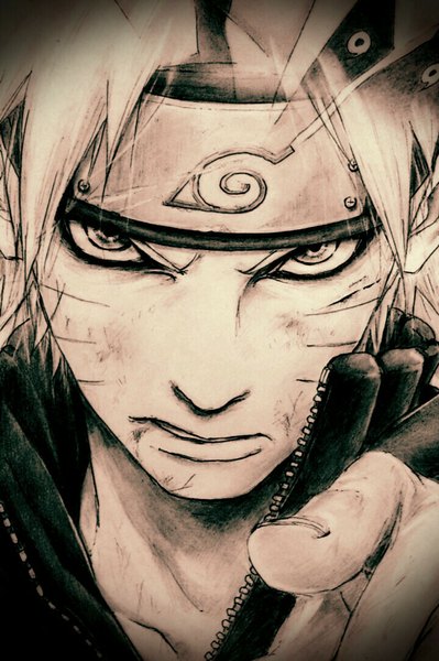 Anime picture 720x1083 with naruto studio pierrot naruto (series) uzumaki naruto hyde (pixiv id 1925980) single tall image looking at viewer short hair open mouth blonde hair brown eyes facial mark whisker markings serious jinchuriki spiked hair boy hairband scratch